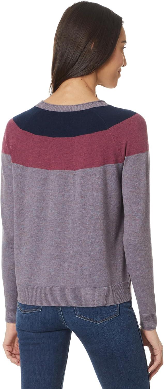 imageSmartwool Womens Edgewood Colorblock Crew SweaterChalk Violet Heather