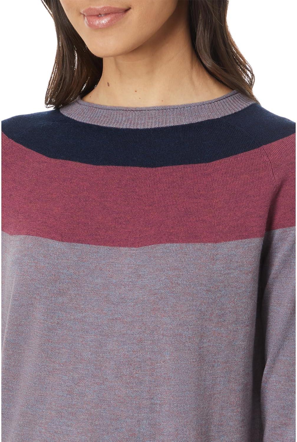 imageSmartwool Womens Edgewood Colorblock Crew SweaterChalk Violet Heather