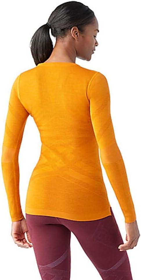 imageSmartwool Womens Intraknit Thermal Merino Base Layer Crew Breathable Merino Wool Long Sleeve ShirtMarmaladepecan Brown