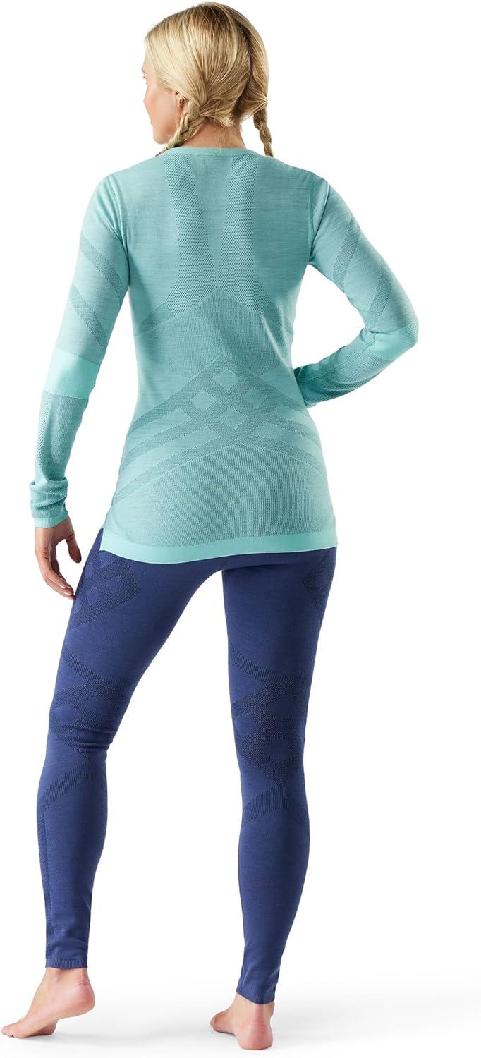 imageSmartwool Womens Intraknit Thermal Merino Base Layer Crew Breathable Merino Wool Long Sleeve ShirtPacific Bluenightfall Blue