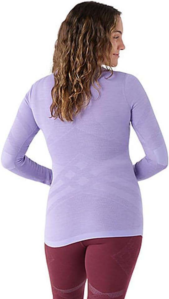 imageSmartwool Womens Intraknit Thermal Merino Base Layer Crew Breathable Merino Wool Long Sleeve ShirtVioletpurple Iris