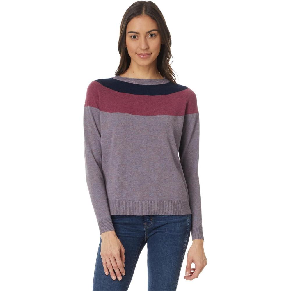 imageSmartwool Womens Edgewood Colorblock Crew SweaterChalk Violet Heather
