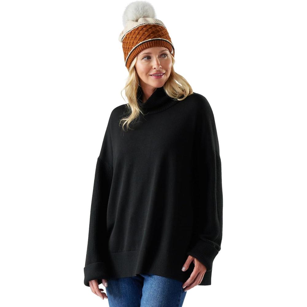 imageSmartwool Womens Edgewood Cowl Neck SweaterBlack