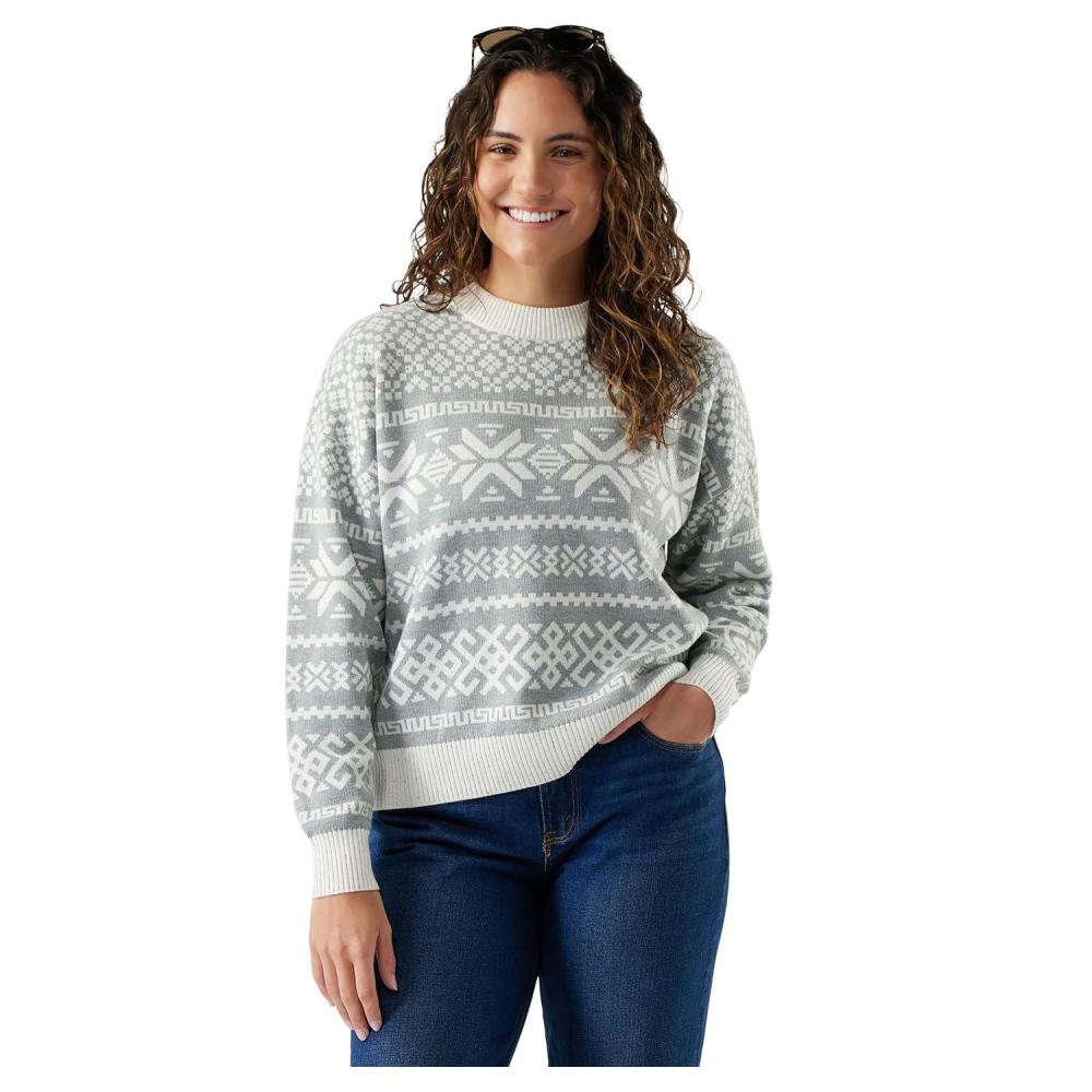 imageSmartwool Womens Edgewood Heritage Crew SweaterLight Gray