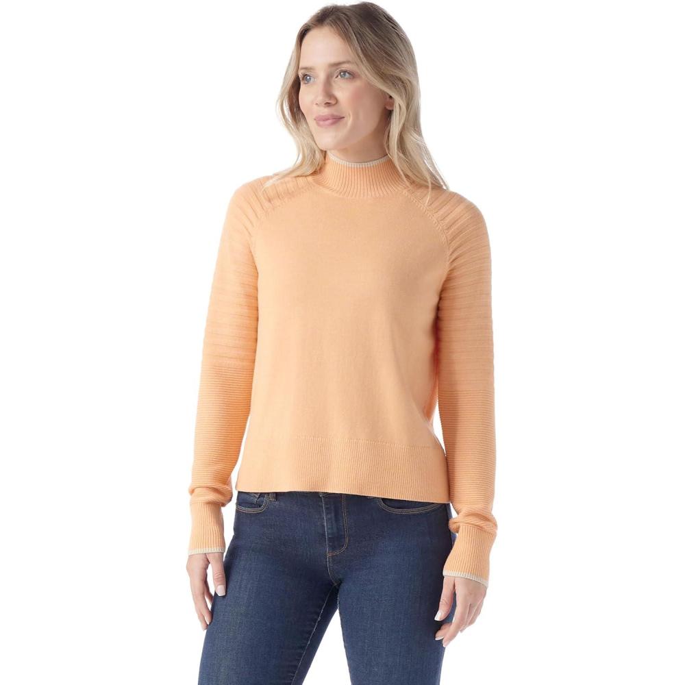 imageSmartwool Womens Edgewood Mock Neck SweaterApricot Marl