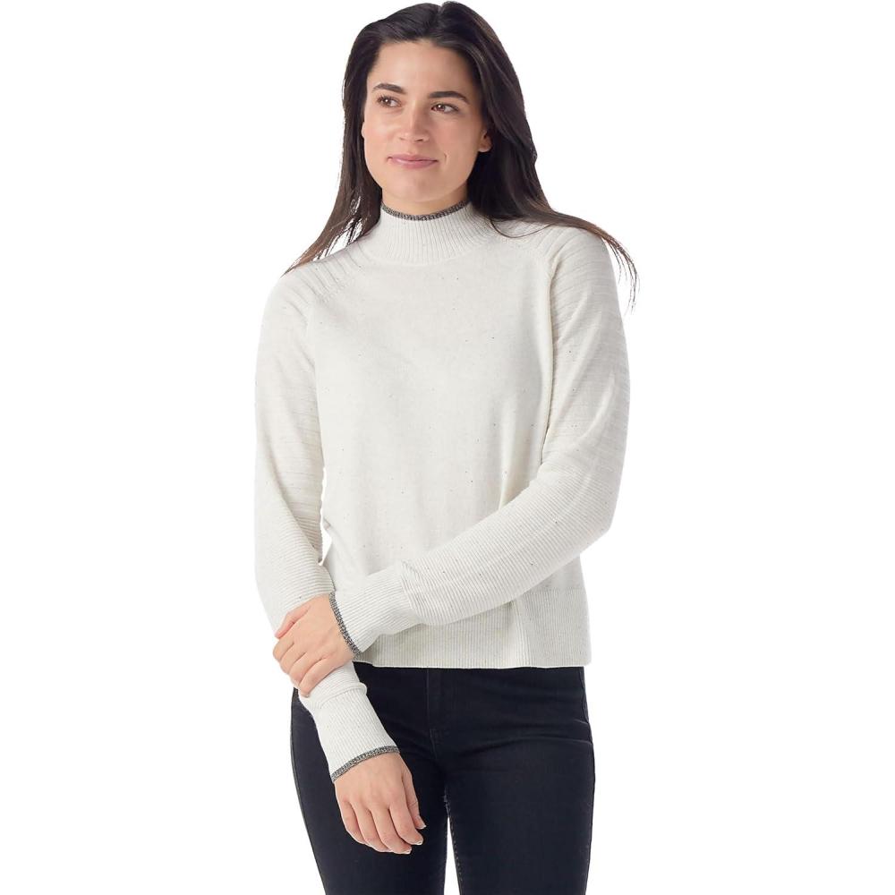 imageSmartwool Womens Edgewood Mock Neck SweaterNatural Donegal