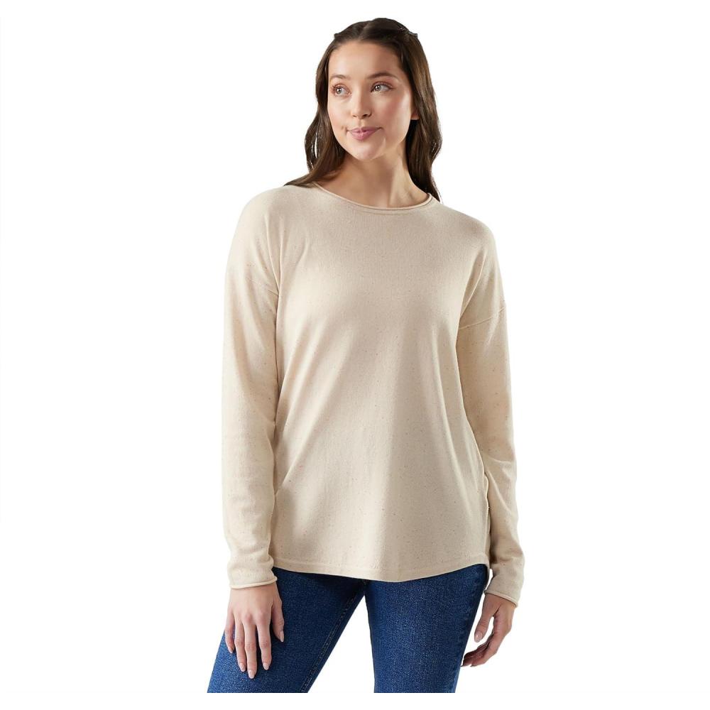 imageSmartwool Womens Shadow Pine Colorblock SweaterAlmond Donegal