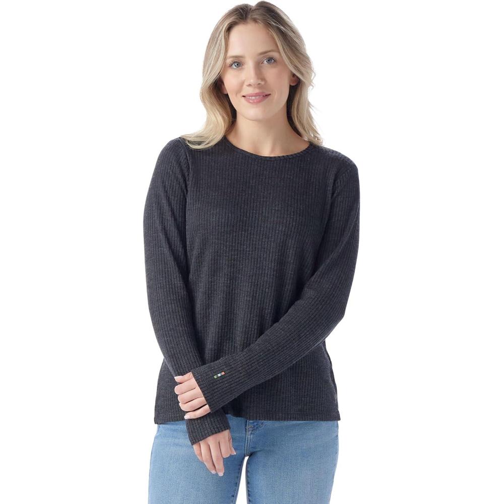 imageSmartwool Womens Thermal Merino Rib CrewCharcoal Heather