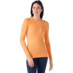 Smartwool Women’s Intraknit Thermal Merino Base Layer Crew, Breathable Merino Wool Long Sleeve Shirt(Apricot-white)