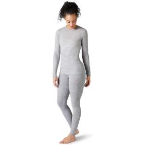 Smartwool Women’s Intraknit Thermal Merino Base Layer Crew, Breathable Merino Wool Long Sleeve Shirt(Light Gray Heather-white)