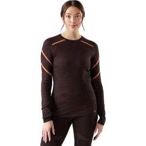 Smartwool Women’s Intraknit Thermal Merino Base Layer Crew, Breathable Merino Wool Long Sleeve Shirt(Mink-terracotta)